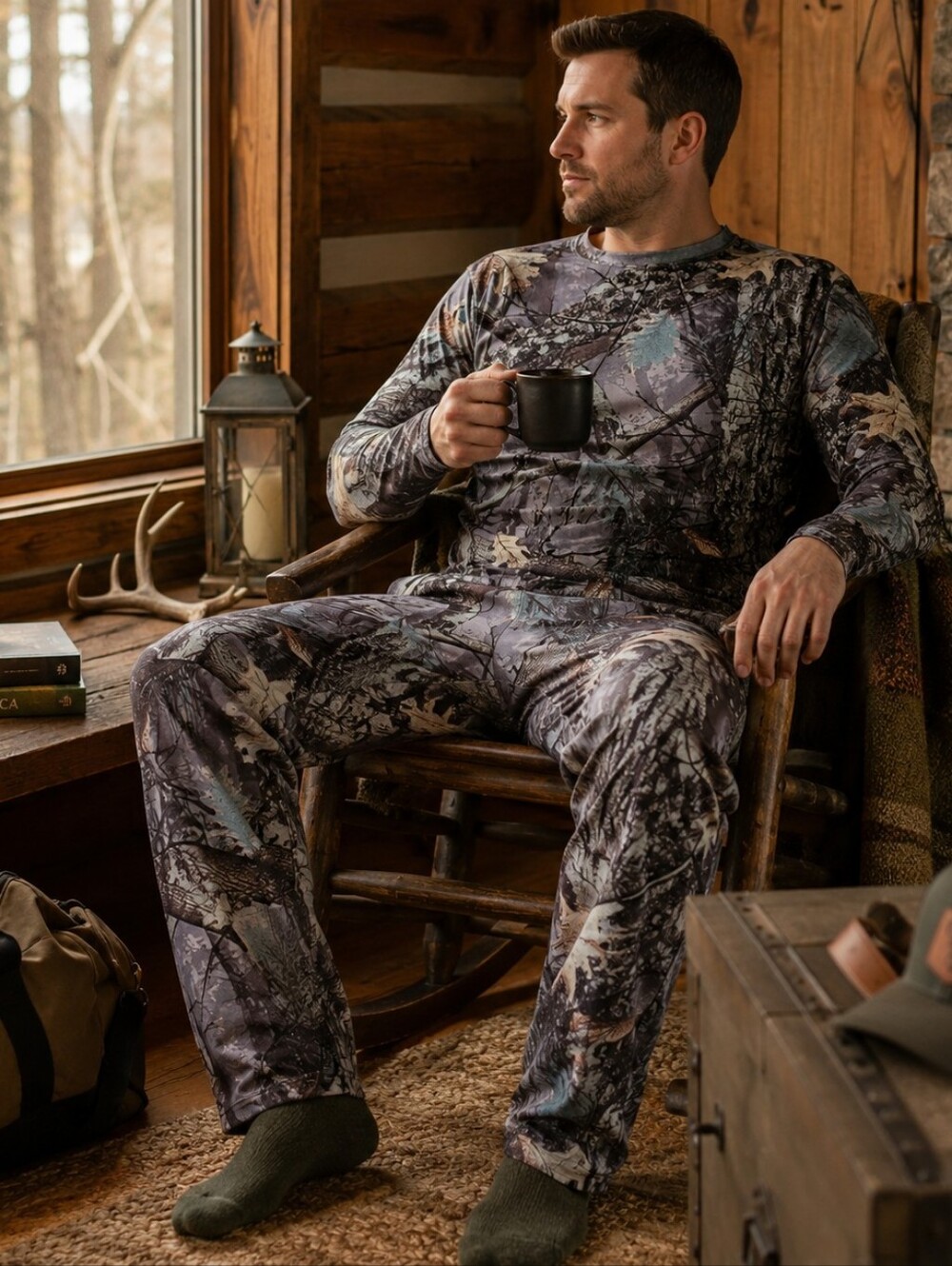 NXP Northern Explosion Camo Hunting Base Layer Shirt & Pants Set – Large